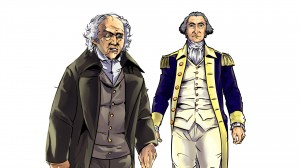washington adams banner John Adams and George Washington as they appear in Mike Church's "Spirit of '76"