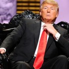 Trump on blk throne
